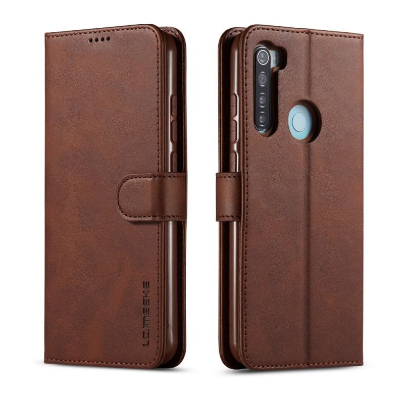 Etui Folio Xiaomi Redmi Note 8T Szary Czarny Lc.Imeeke Efekt Skóry Etui Ochronne