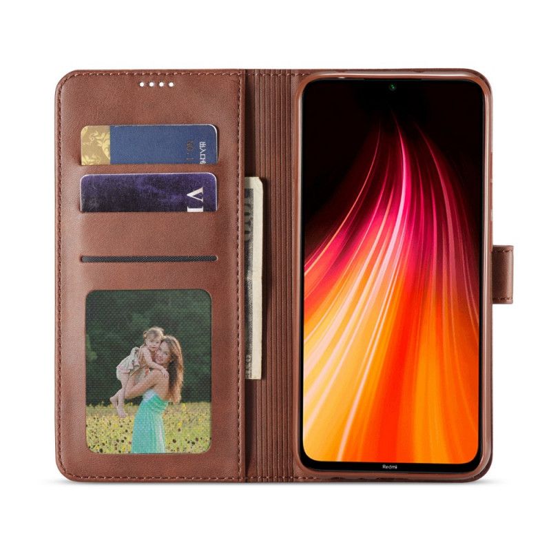 Etui Folio Xiaomi Redmi Note 8T Szary Czarny Lc.Imeeke Efekt Skóry Etui Ochronne