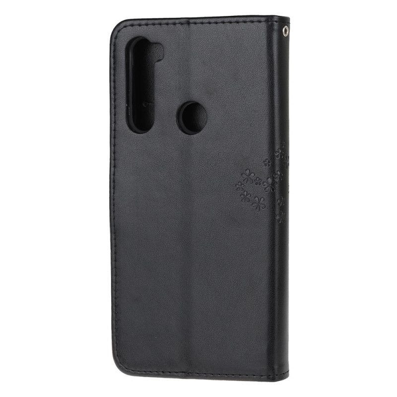 Etui Folio Xiaomi Redmi Note 8T Szary Czarny Sowy Drzewne I Stringi Etui Ochronne