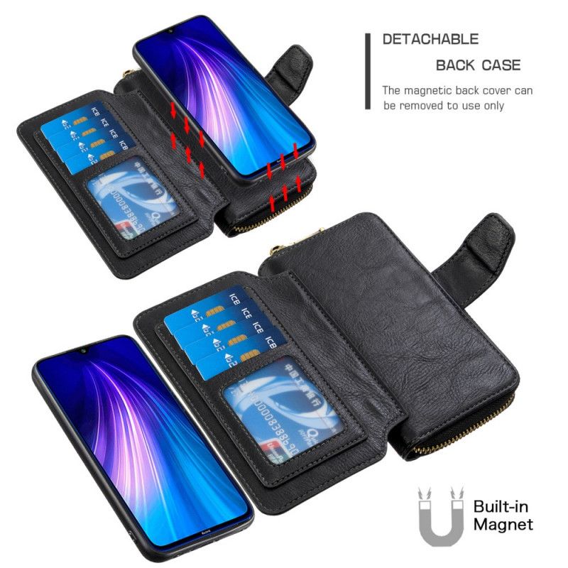 Etui Folio Xiaomi Redmi Note 8T Szary Czarny Wielofunkcyjna Zdejmowana Skorupa Etui Ochronne