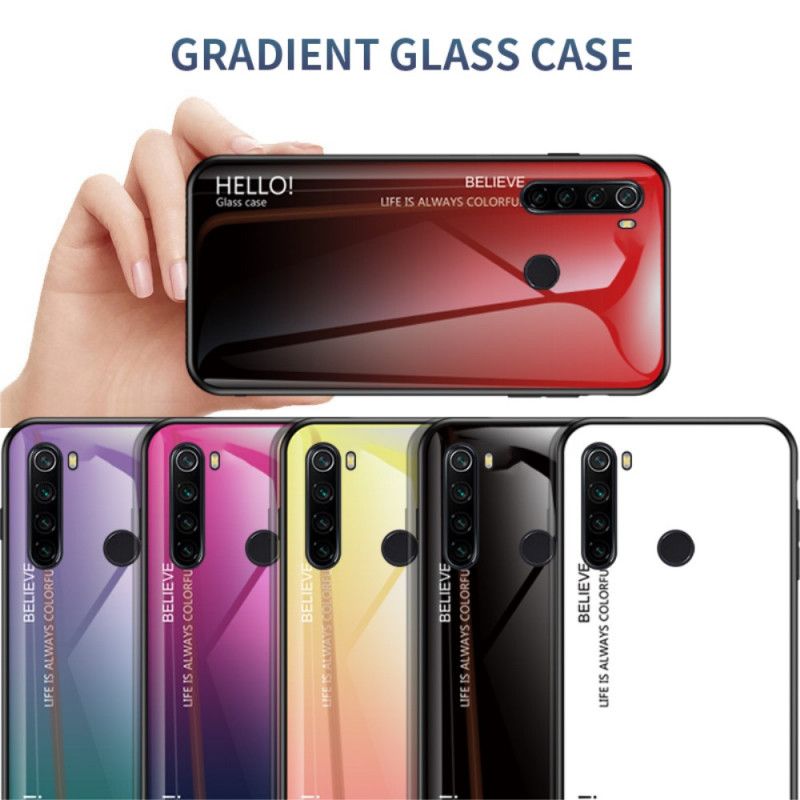 Etui Xiaomi Redmi Note 8T Biały Czarny Witam Szkło Hartowane