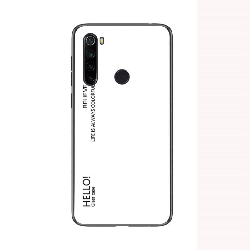 Etui Xiaomi Redmi Note 8T Biały Czarny Witam Szkło Hartowane