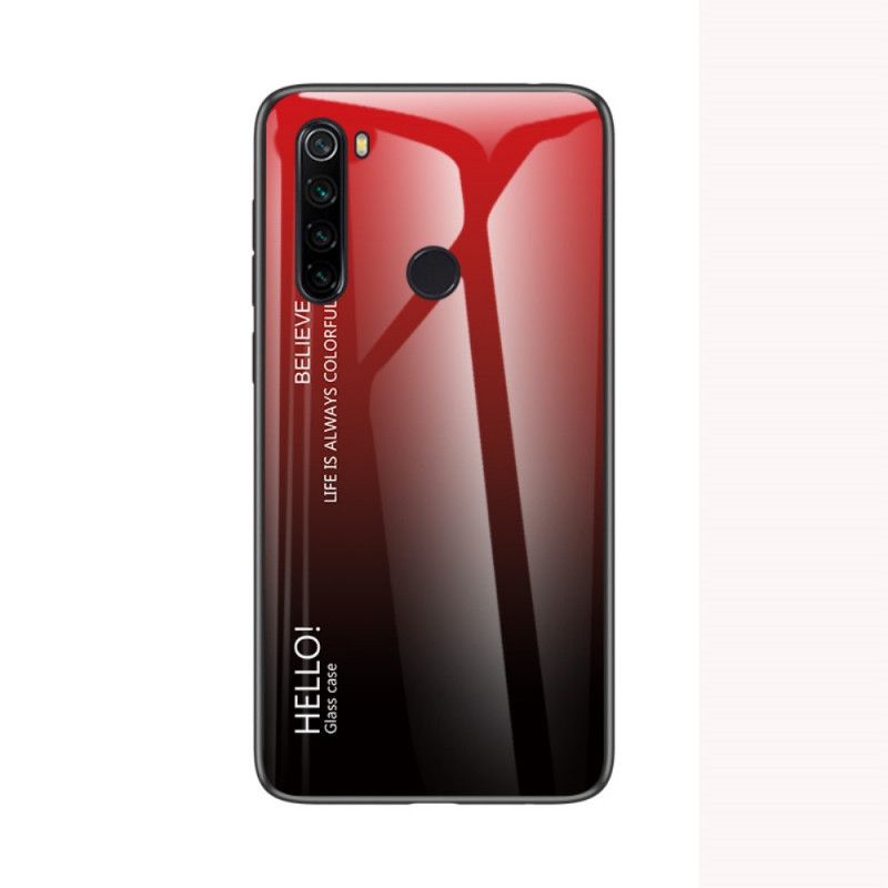 Etui Xiaomi Redmi Note 8T Biały Czarny Witam Szkło Hartowane