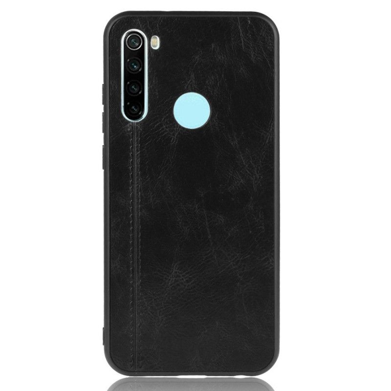 Etui Xiaomi Redmi Note 8T Czerwony Czarny Efekt Szytej Skóry