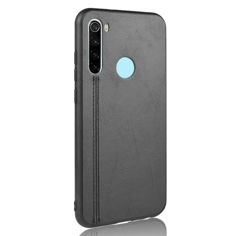 Etui Xiaomi Redmi Note 8T Czerwony Czarny Efekt Szytej Skóry