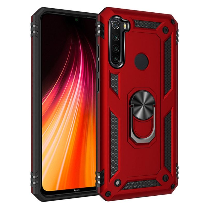 Etui Xiaomi Redmi Note 8T Czerwony Czarny Pierścień Premium