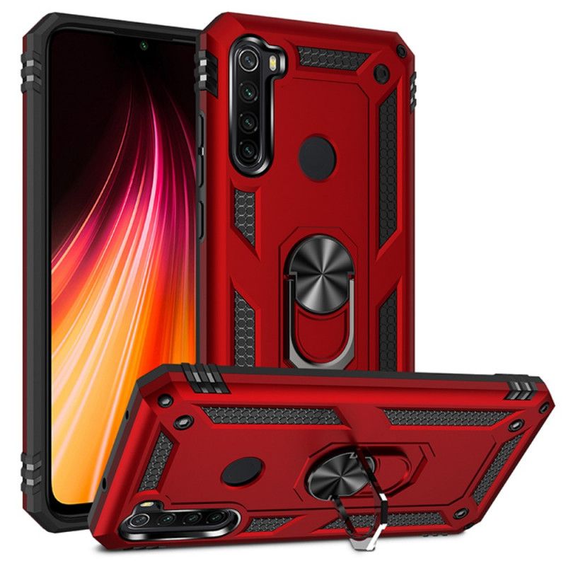 Etui Xiaomi Redmi Note 8T Czerwony Czarny Pierścień Premium