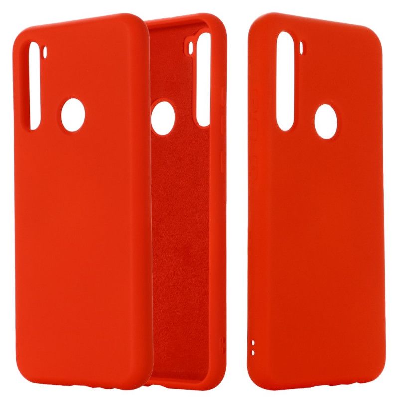 Etui Xiaomi Redmi Note 8T Czerwony Czarny Płyn Silikonowy