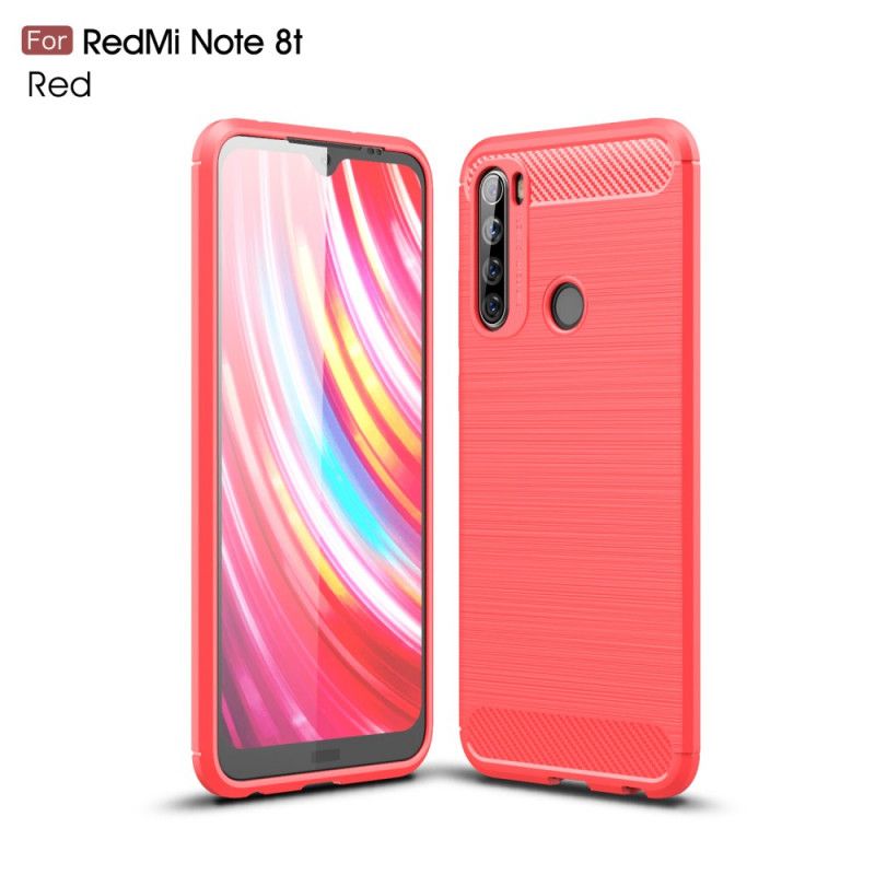 Etui Xiaomi Redmi Note 8T Czerwony Czarny Szczotkowane Włókno Węglowe Etui Ochronne