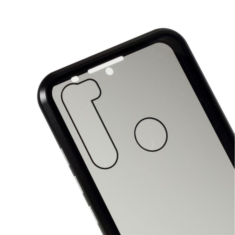 Etui Xiaomi Redmi Note 8T Czerwony Czarny Szkło Hartowane I Metal Z Przodu Iz Tyłu