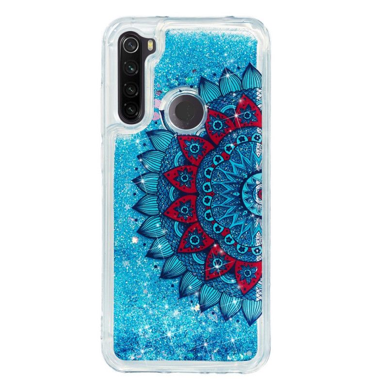 Etui Xiaomi Redmi Note 8T Jasnoniebieski Ciemnoniebieski Brokatowa Mandala