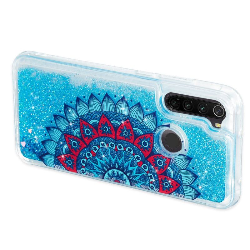 Etui Xiaomi Redmi Note 8T Jasnoniebieski Ciemnoniebieski Brokatowa Mandala