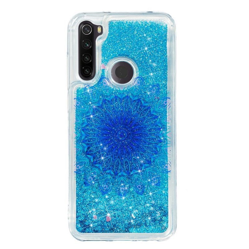 Etui Xiaomi Redmi Note 8T Jasnoniebieski Ciemnoniebieski Brokatowa Mandala