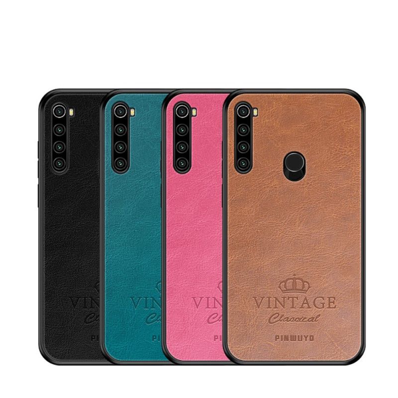 Etui Xiaomi Redmi Note 8T Magenta Czarny Efekt Skóry Pinwuyo Vintage