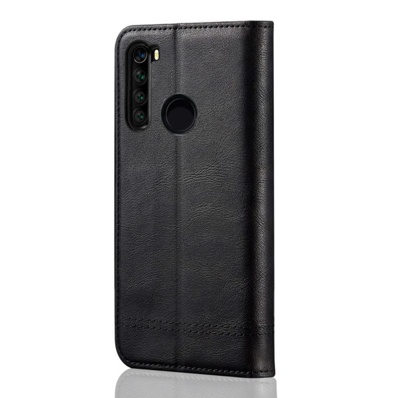 Flip Kotelot Xiaomi Redmi Note 8T Czerwony Czarny Efekt Szytej Skóry