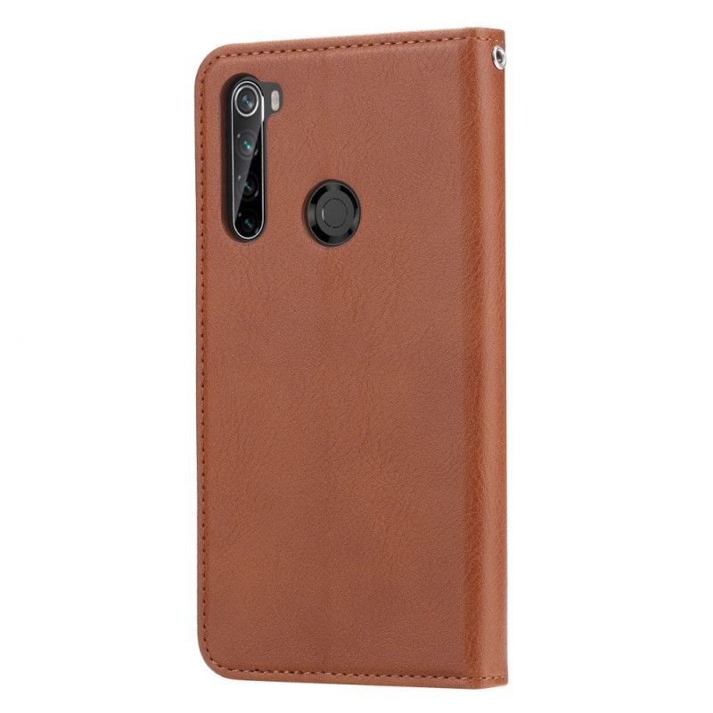 Flip Kotelot Xiaomi Redmi Note 8T Czerwony Czarny Etui Na Karty Ze Sztucznej Skóry