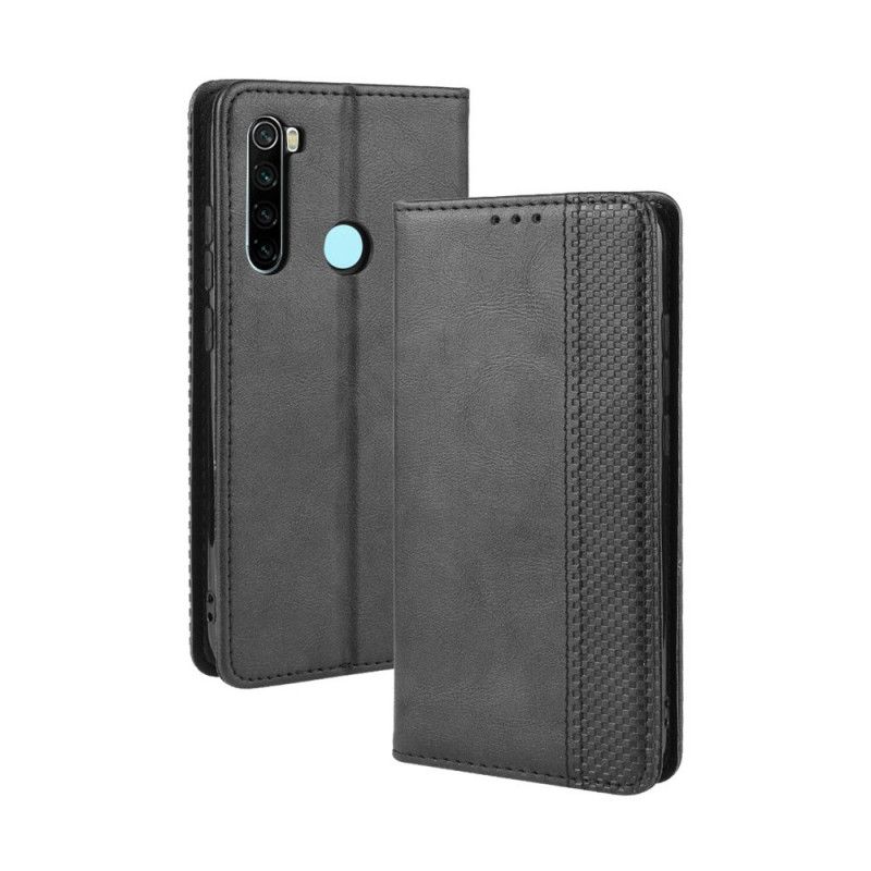 Flip Kotelot Xiaomi Redmi Note 8T Czerwony Czarny Stylizowany Efekt Skóry W Stylu Vintage Etui Ochronne