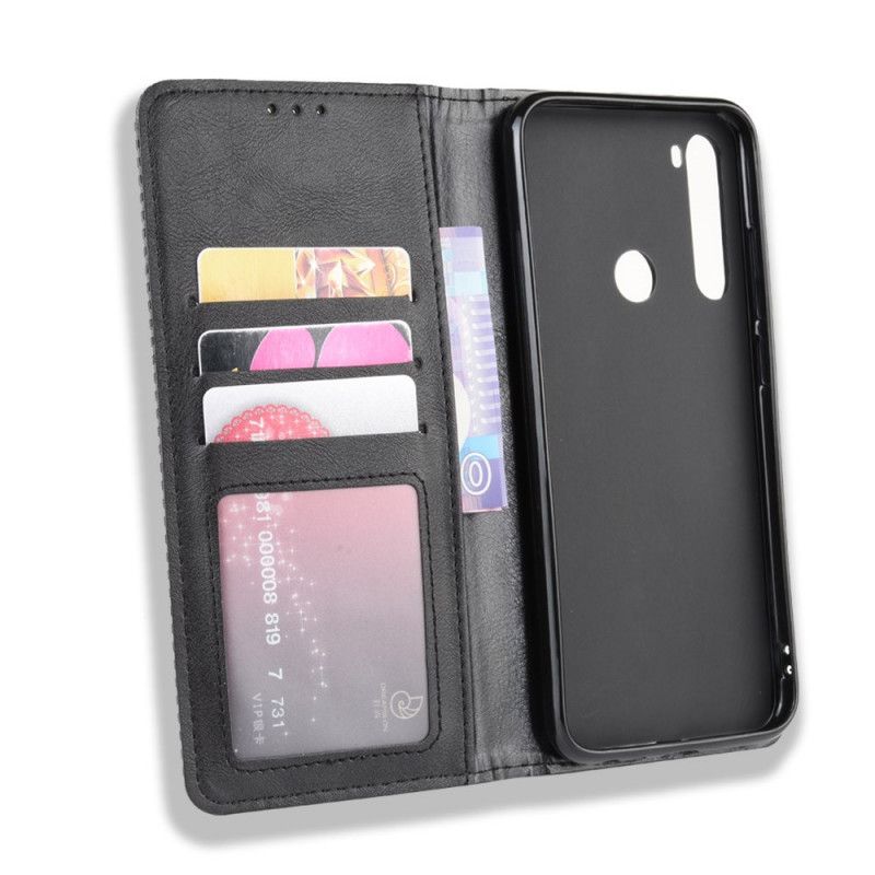 Flip Kotelot Xiaomi Redmi Note 8T Czerwony Czarny Stylizowany Efekt Skóry W Stylu Vintage Etui Ochronne