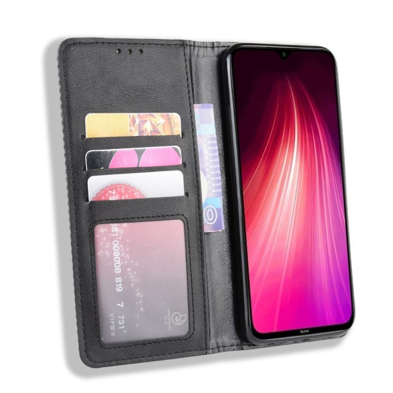 Flip Kotelot Xiaomi Redmi Note 8T Czerwony Czarny Stylizowany Efekt Skóry W Stylu Vintage Etui Ochronne