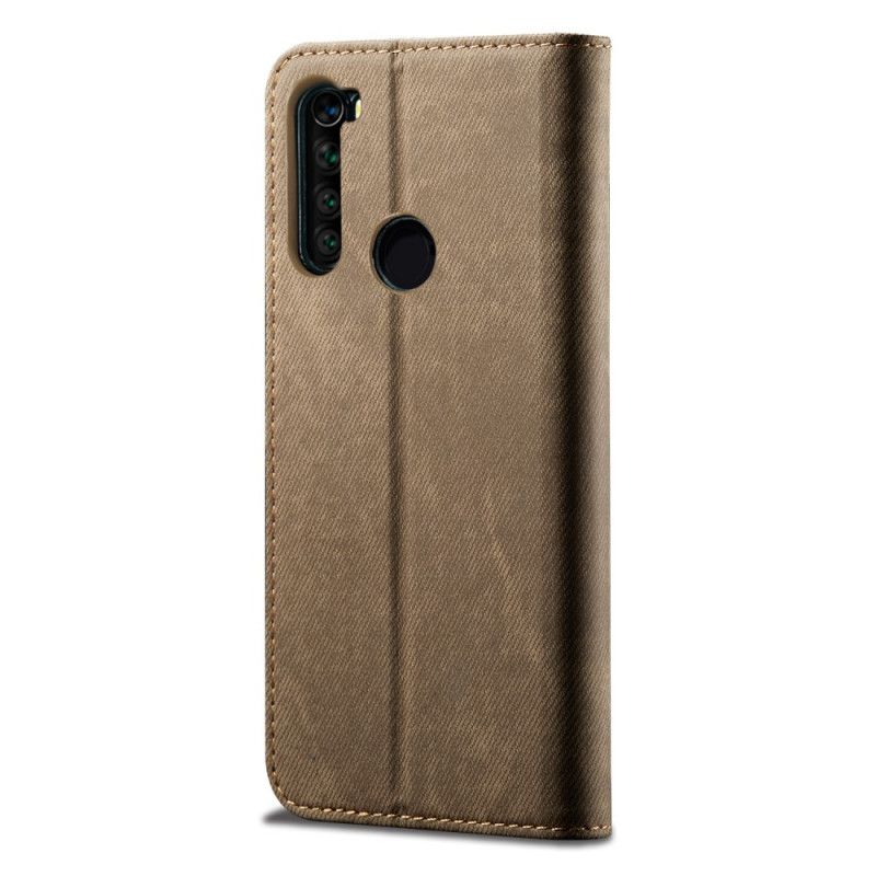 Flip Kotelot Xiaomi Redmi Note 8T Granatowy Czarny Tkanina Dżinsowa Etui Ochronne