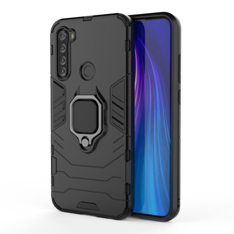 Futerały Xiaomi Redmi Note 8T Czerwony Czarny Etui na Telefon Pierścień Oporowy