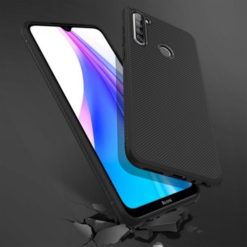 Futerały Xiaomi Redmi Note 8T Granatowy Czarny Etui na Telefon Skośny Serial Jazzowy