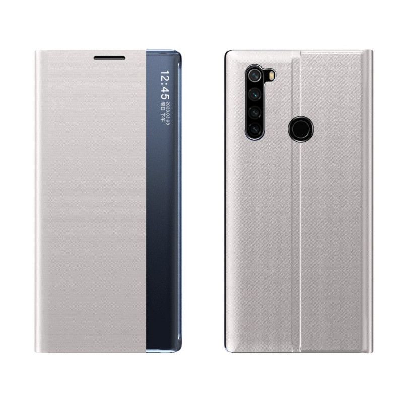 Zobacz Okładkę Teksturowaną Skórą W Stylu Xiaomi Redmi Note 8T Szary Czarny