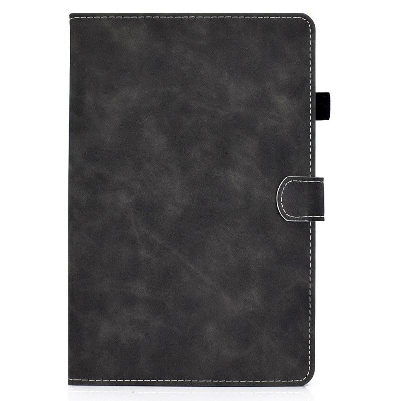 Etui Folio Samsung Galaxy Tab S7 Czerwony Czarny Efekt Skóry W Stylu Vintage