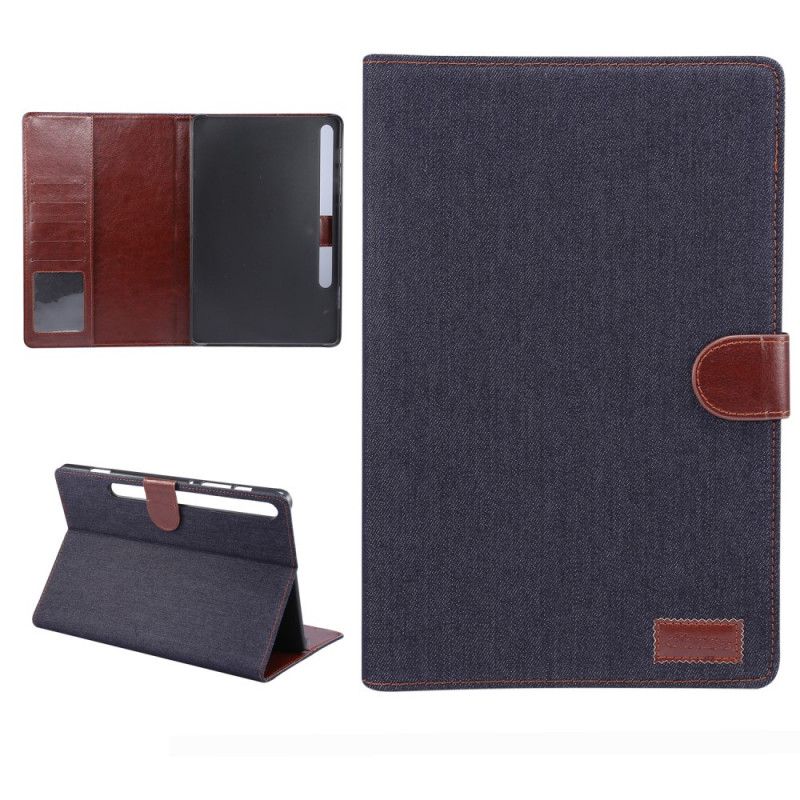 Etui Folio Samsung Galaxy Tab S7 Granatowy Czarny Dżinsy Etui Ochronne