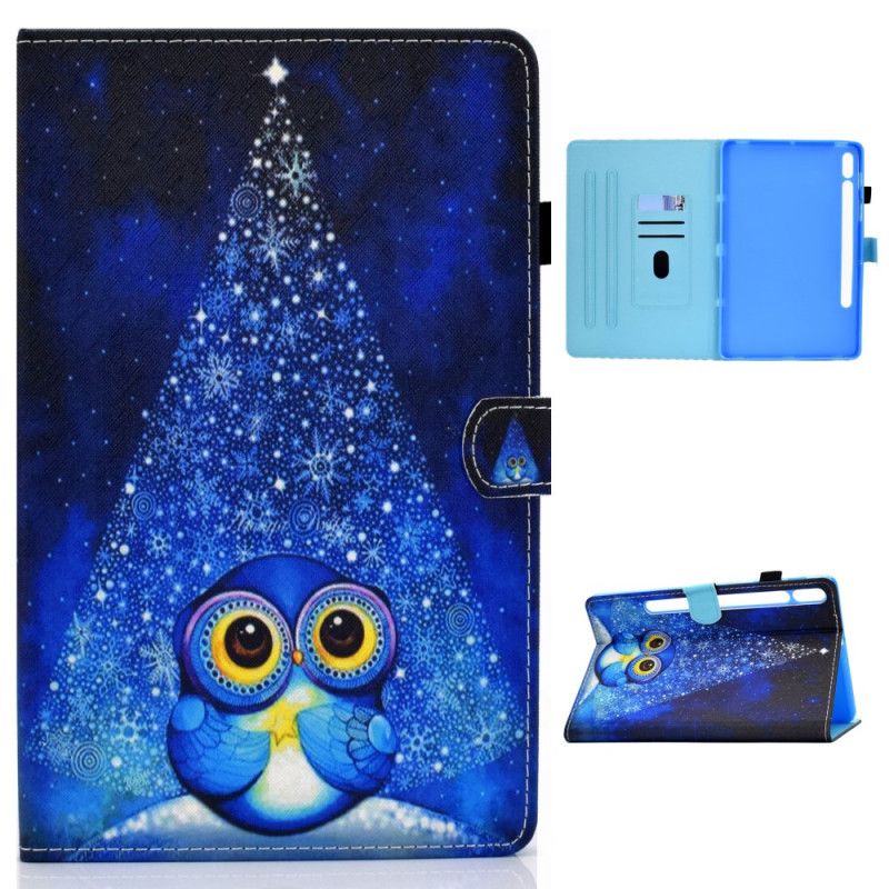 Etui Folio Samsung Galaxy Tab S7 Jasnoniebieski Ciemnoniebieski Sowa Etui Ochronne