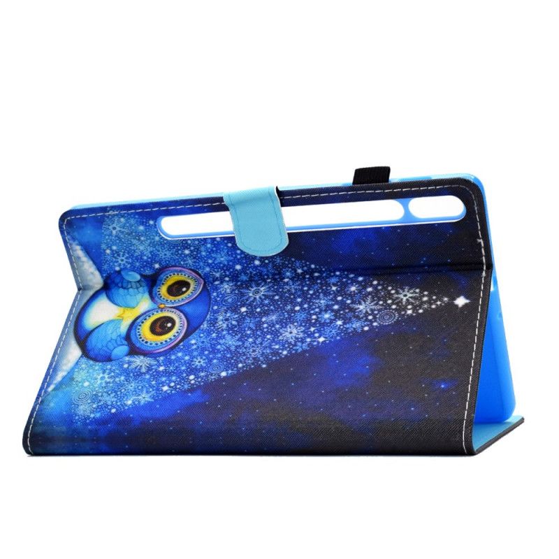 Etui Folio Samsung Galaxy Tab S7 Jasnoniebieski Ciemnoniebieski Sowa Etui Ochronne