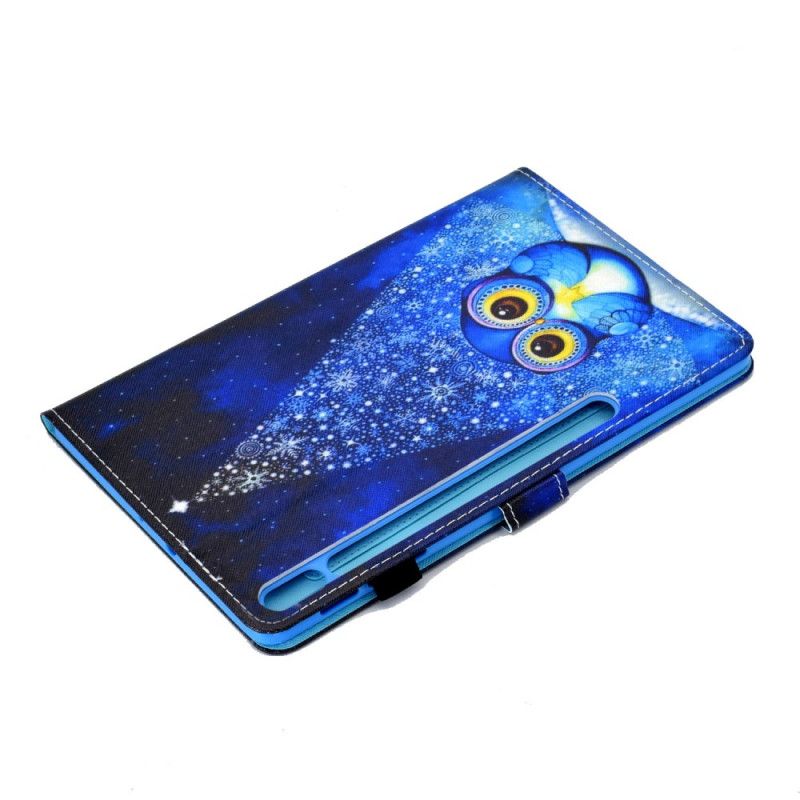 Etui Folio Samsung Galaxy Tab S7 Jasnoniebieski Ciemnoniebieski Sowa Etui Ochronne