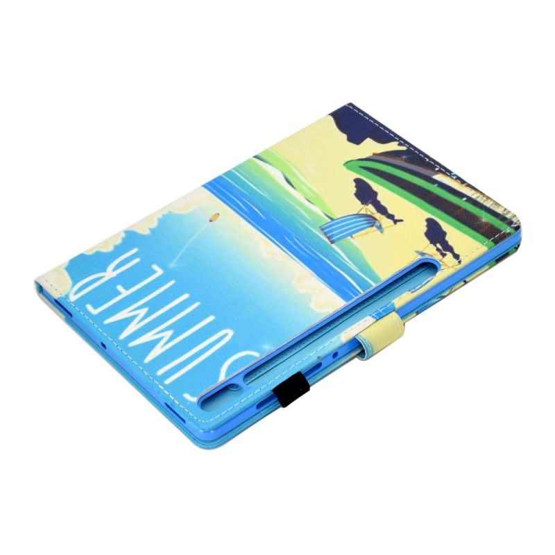 Etui Folio Samsung Galaxy Tab S7 Jasnoniebieski Zielony Plaża