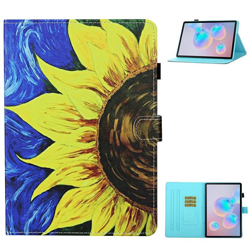 Etui Folio Samsung Galaxy Tab S7 Malowany Słonecznik Etui Ochronne