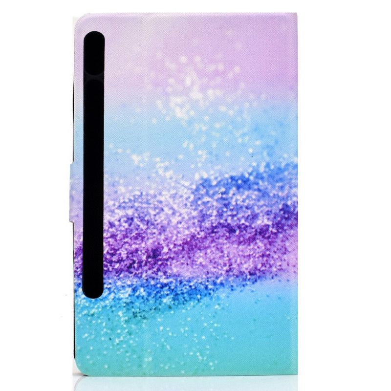 Etui Folio Samsung Galaxy Tab S7 Zielony Różowy Błyszczące Cekiny Etui Ochronne