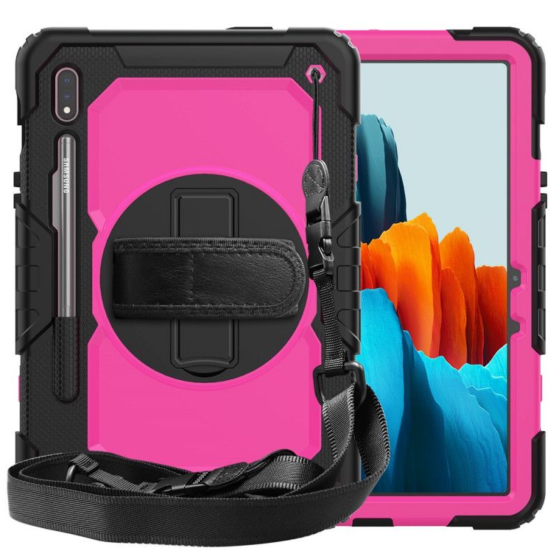 Etui Samsung Galaxy Tab S7 Ciemnoniebieski Magenta Dwukolorowy Wielofunkcyjny 2 Etui Ochronne