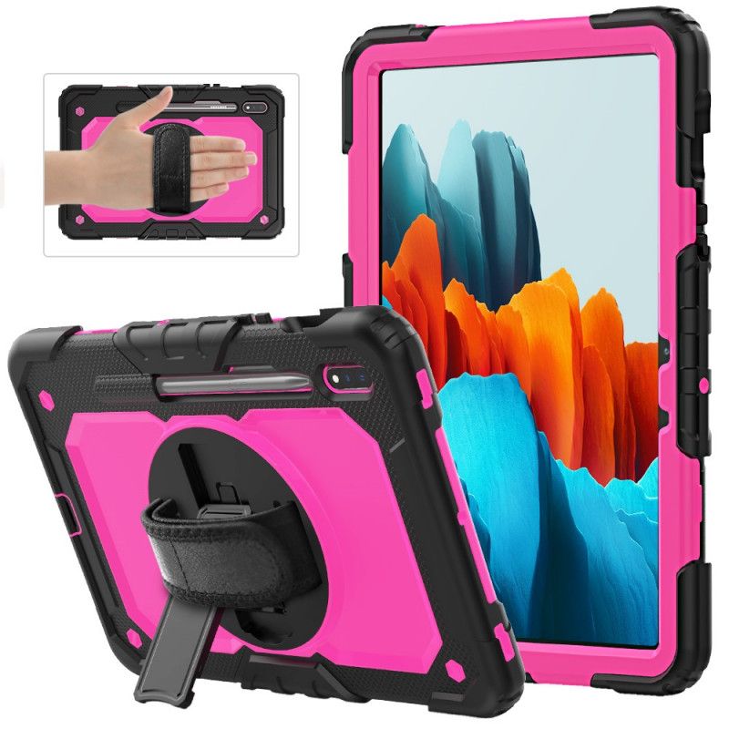 Etui Samsung Galaxy Tab S7 Ciemnoniebieski Magenta Dwukolorowy Wielofunkcyjny 2 Etui Ochronne