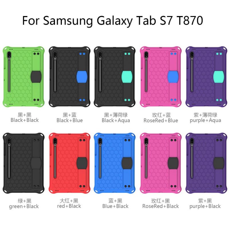 Etui Samsung Galaxy Tab S7 Czerwony Czarny Eva Z Paskiem Podtrzymującym I Paskiem Na Ramię Etui Ochronne