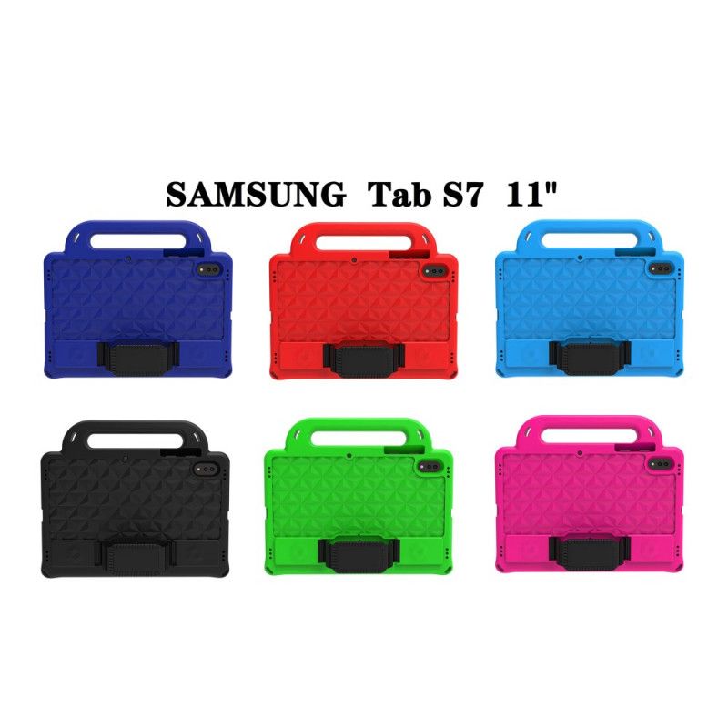 Etui Samsung Galaxy Tab S7 Czerwony Czarny Wielofunkcyjne Dzieci Etui Ochronne