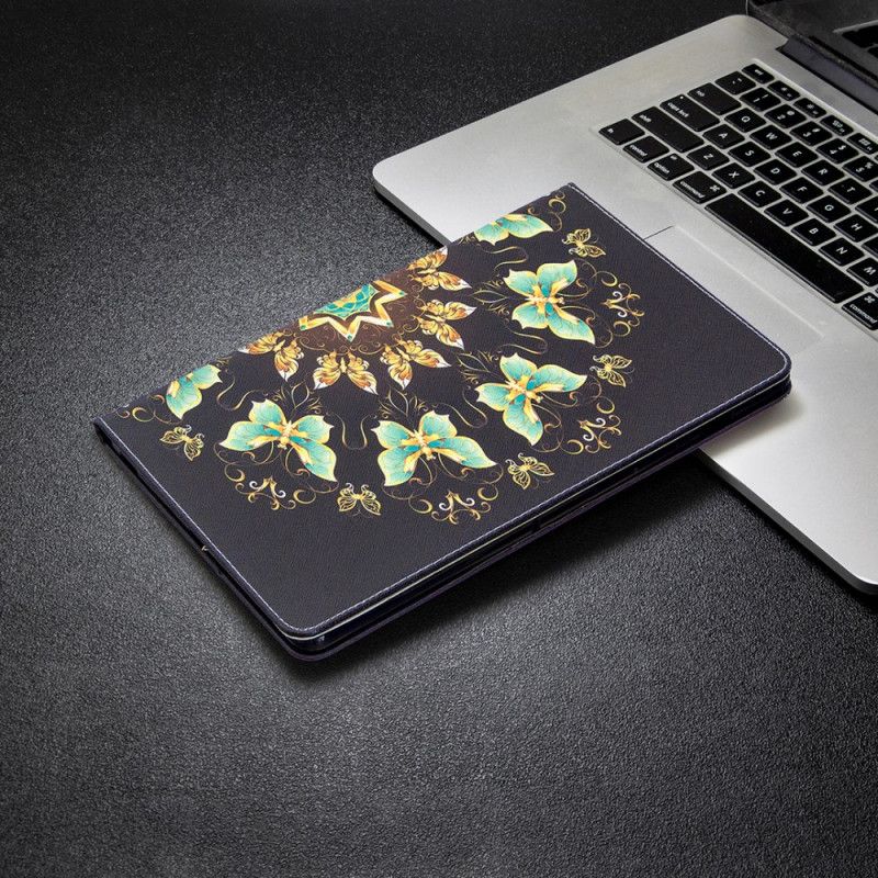 Etui Samsung Galaxy Tab S7 Granatowy Czarny Sztuka Motyli