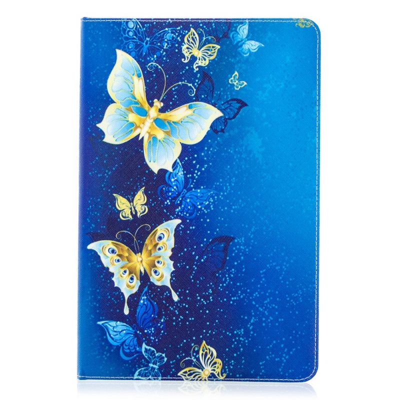 Etui Samsung Galaxy Tab S7 Jasnoniebieski Ciemnoniebieski Cenne Motyle Etui Ochronne