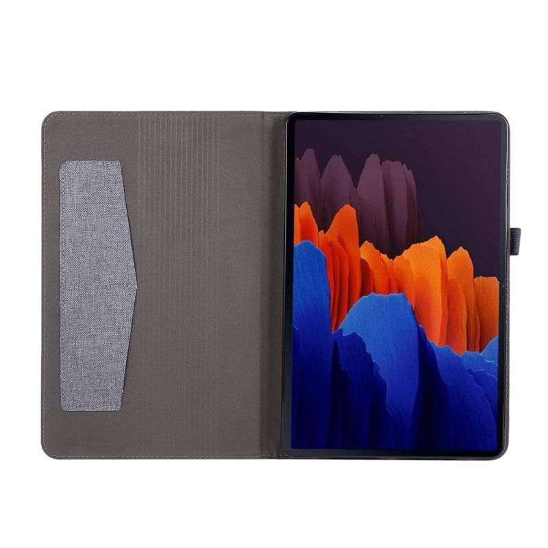 Etui Samsung Galaxy Tab S7 Szary Czarny Tkanina Premium Etui Ochronne