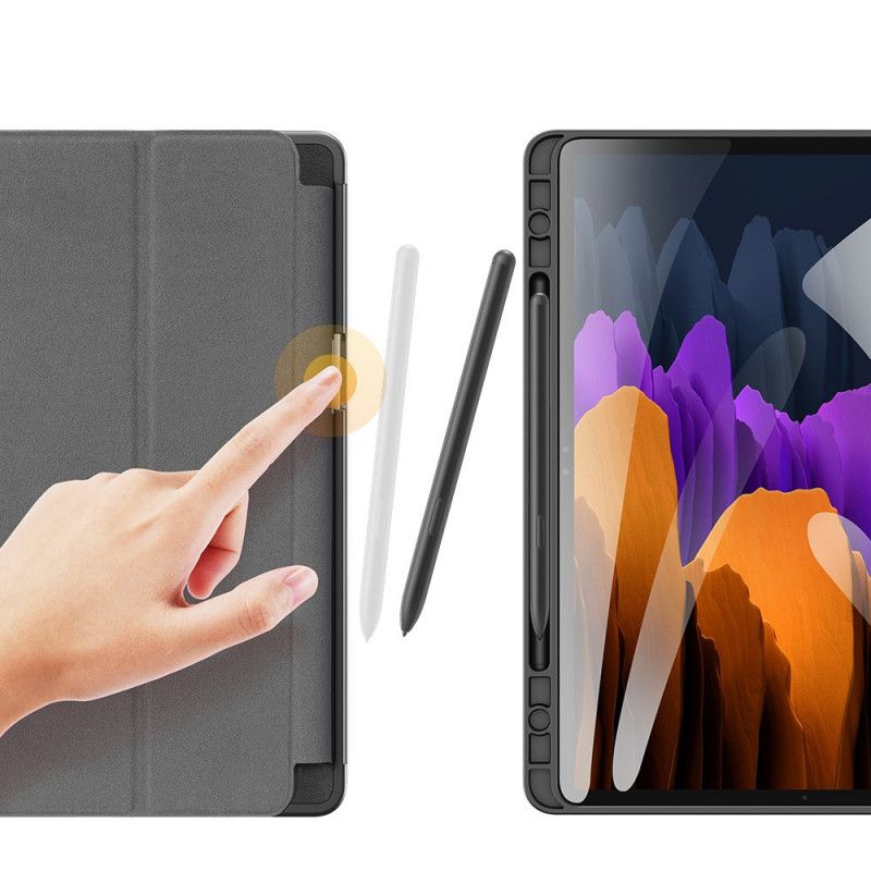 Inteligentna Obudowa Samsung Galaxy Tab S7 Granatowy Czarny Domo Seria Dux-Duci