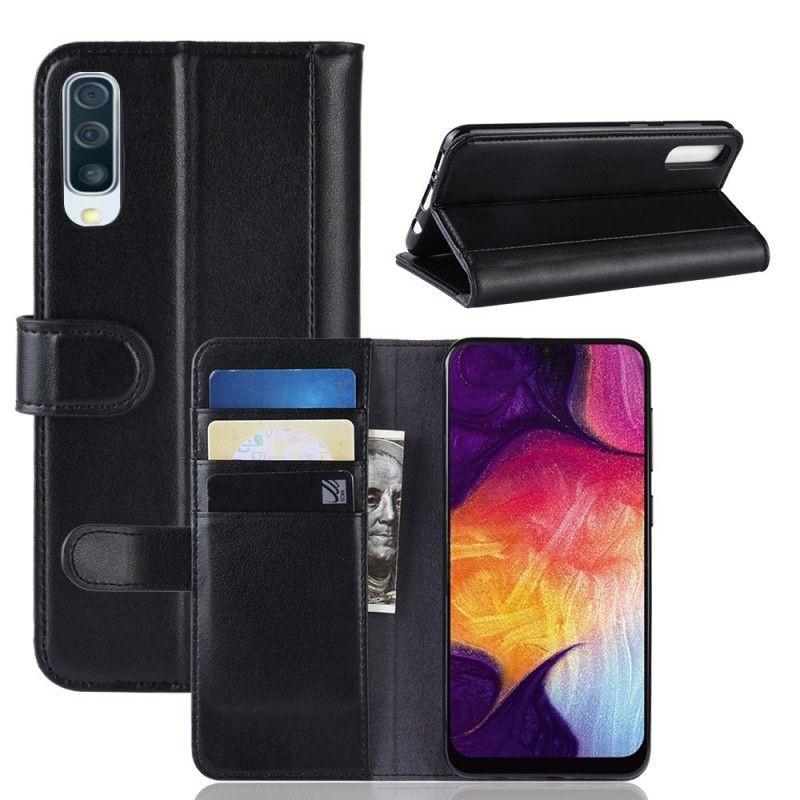 Etui Folio Samsung Galaxy A50 Brązowy Czarny Dwoina Skórzana