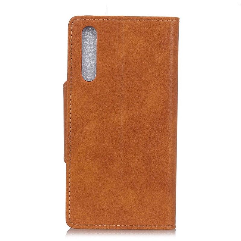 Etui Folio Samsung Galaxy A50 Czerwony Czarny Guzik Ze Sztucznej Skóry W Stylu Vintage