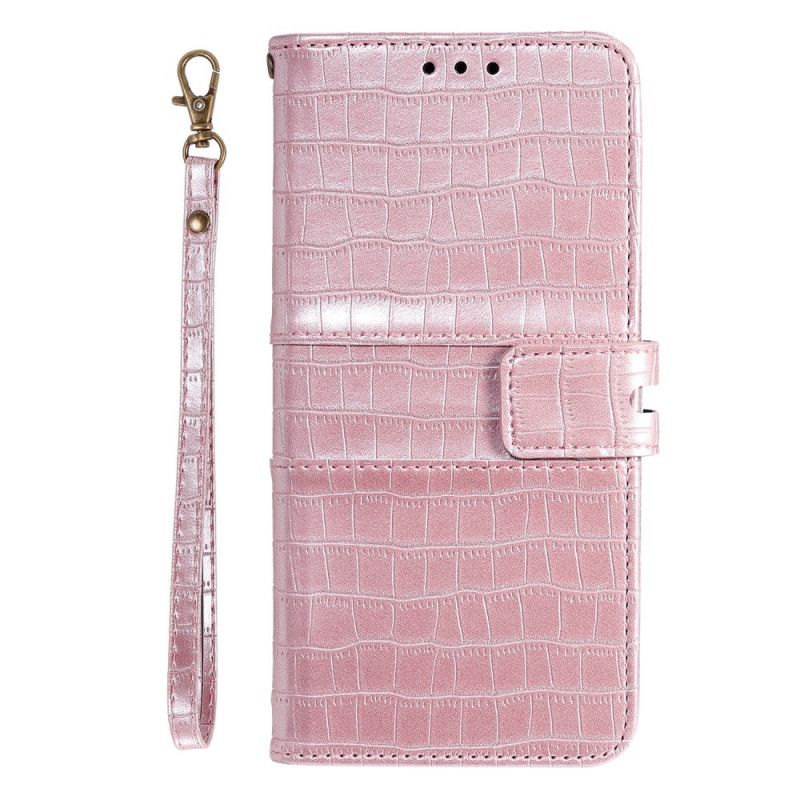 Etui Folio Samsung Galaxy A50 Czerwony Czarny Intensywny Krokodyl