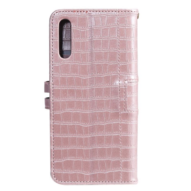 Etui Folio Samsung Galaxy A50 Czerwony Czarny Intensywny Krokodyl