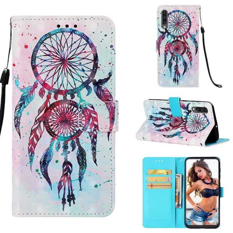 Etui Folio Samsung Galaxy A50 Czerwony Łapacz Snów