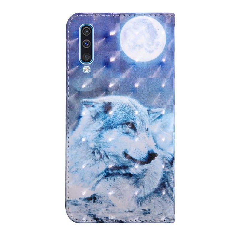 Etui Folio Samsung Galaxy A50 Księżycowy Wilk