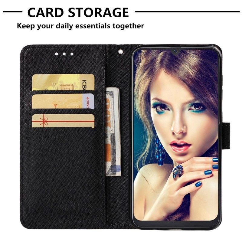 Etui Folio Samsung Galaxy A50 Kwiatowa Czaszka Etui Ochronne